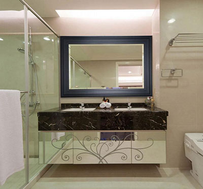 Rectangular Wood Frame Bathroom Mirror