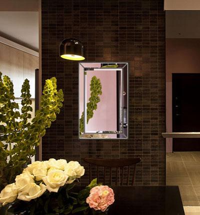 Rectangular wall mirror, MDF backing