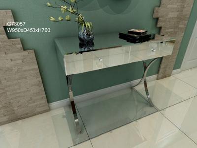G73057 Mirrored Glass Decorative Entryway Table