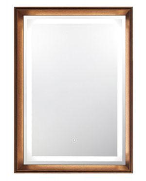 Framed Glass Mirror with LED Light Tube